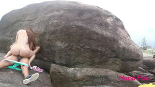 ���ोर्नस्टार मनू फॉक्स गुदद्वारासंबंधीचा लिंग नाही कंडोम सार्वजनिक बीच